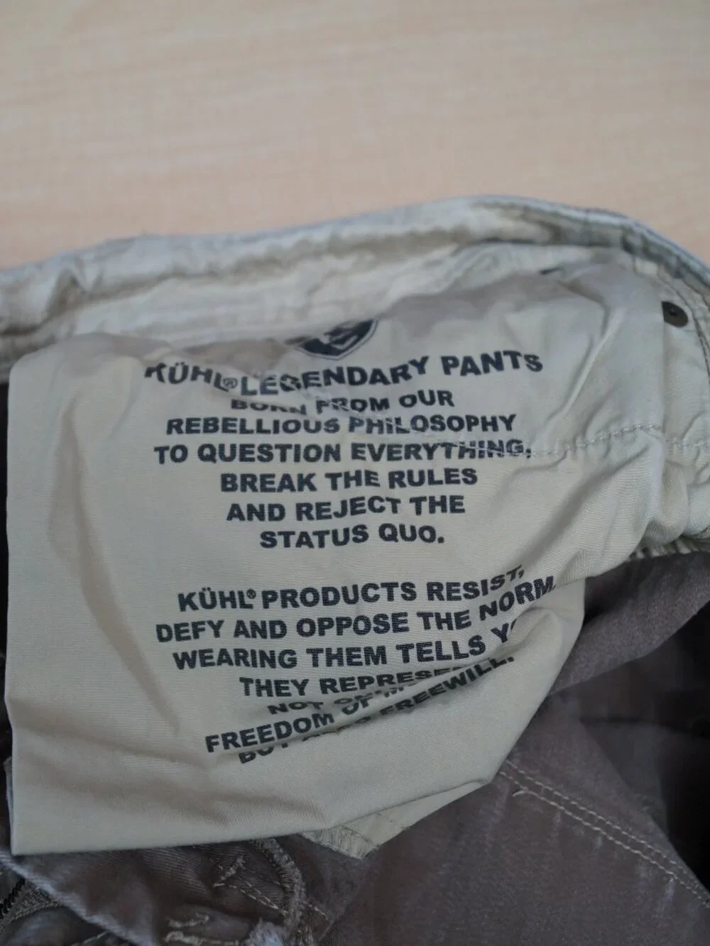 Kuhl Rydr Pants Tan Khaki Stretch Canvas Vintage Patina Dye Hiking Mens 36 x 29